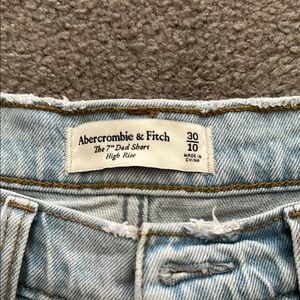 Abercrombie & Fitch Light Blue Denim 7" Dad High Rise Jean Shorts
